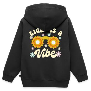 Geboren im Jahr 2014 8 Jahre alt Geburtstag Kleinkind Mädchen Junge - Kinder Premium Organic Zip Hoodie - Schwarz - Hinten - AI Model Kid Male (0cm)