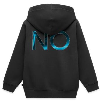 NEIN - Kinder Premium Organic Zip Hoodie - Schwarz - Hinten - AI Model Kid Male (0cm)