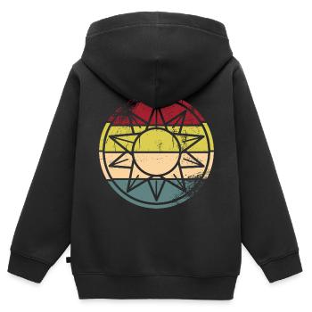 Centrale solaire - Sweat Premium à capuche zippé enfant bio - noir - Dos - AI Model Kid Male (0cm)