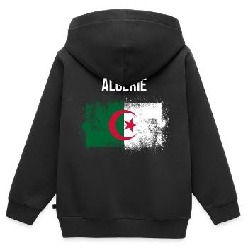 Algerien - Kinder Premium Organic Zip Hoodie - Schwarz - Hinten - AI Model Kid Male (0cm)