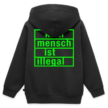 kein mensch ist illegal - Kinder Premium Organic Zip Hoodie - Schwarz - Hinten - AI Model Kid Male (0cm)