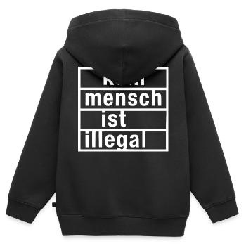 kein mensch ist illegal - Kinder Premium Organic Zip Hoodie - Schwarz - Hinten - AI Model Kid Male (0cm)