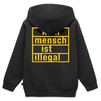 kein mensch ist illegal - Kinder Premium Organic Zip Hoodie - Schwarz - Hinten - AI Model Kid Male (0cm)