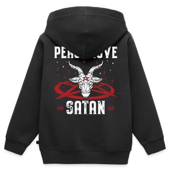 Satan - Kids Premium Organic Zip-up Hoodie - black - Back - AI Model Kid Male (0cm)