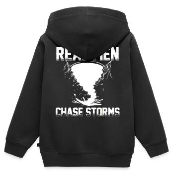 Storm Hunting - Kinder Premium Organic Zip Hoodie - Schwarz - Hinten - AI Model Kid Male (0cm)