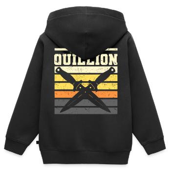 Messer sammeln - Kinder Premium Organic Zip Hoodie - Schwarz - Hinten - AI Model Kid Male (0cm)