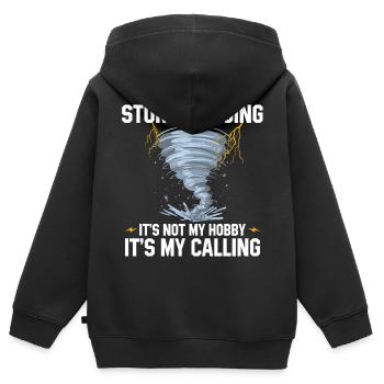 Sturmjäger Shirts | Unwetter Sturm Blitz Geschenke - Kinder Premium Organic Zip Hoodie - Schwarz - Hinten - AI Model Kid Male (0cm)