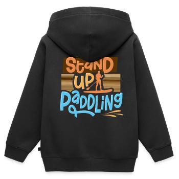 Stand Up Paddling - Kinder Premium Organic Zip Hoodie - Schwarz - Hinten - AI Model Kid Male (0cm)
