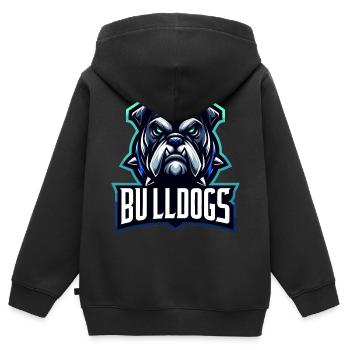 Bulldogs Mascot Back To School Team Spirit - Kids Premium Organic Zip-up Hoodie - black - Back - AI Model Kid Male (0cm)