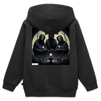 Horror cult friends - Kids Premium Organic Zip-up Hoodie - black - Back - AI Model Kid Male (0cm)
