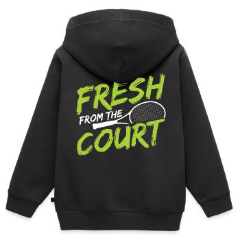 Tennisplatz Spruch Für Tennis - Kinder Premium Organic Zip Hoodie - Schwarz - Hinten - AI Model Kid Male (0cm)