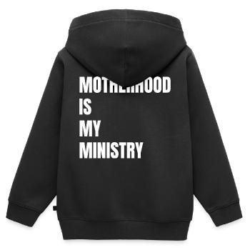 Mom Life Mama Mutterschaft Ist Mein Ministerium - Kinder Premium Organic Zip Hoodie - Schwarz - Hinten - AI Model Kid Male (0cm)