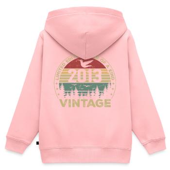 2013 Vintage Geburtstagsgeschenk 2013 Retro 2013 - Kinder Premium Organic Zip Hoodie - Rosa - Hinten - AI Model Kid Female (0cm)