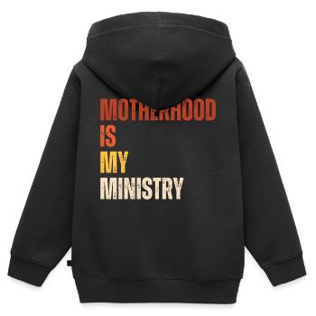 Mom Life Mama Mutterschaft Ist Mein Ministerium - Kinder Premium Organic Zip Hoodie - Schwarz - Hinten - AI Model Kid Male (0cm)