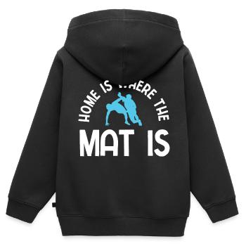 Grappling Martial Arts Wrestling - Kinder Premium Organic Zip Hoodie - Schwarz - Hinten - AI Model Kid Male (0cm)