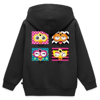 Furby Niedliche Emotionen Von Furby - Kinder Premium Organic Zip Hoodie - Schwarz - Hinten - AI Model Kid Male (0cm)