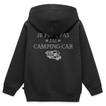 Ich kann kein Wohnmobil haben - Kinder Premium Organic Zip Hoodie - Schwarz - Hinten - AI Model Kid Male (0cm)