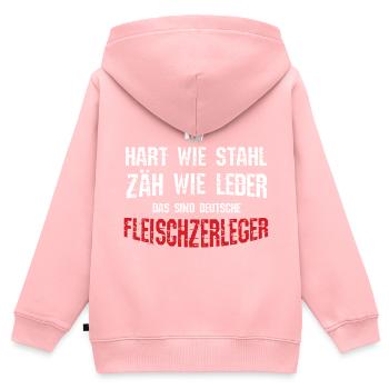 Metzger - Kinder Premium Organic Zip Hoodie - Rosa - Hinten - AI Model Kid Female (0cm)