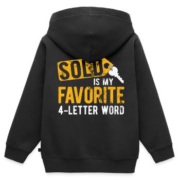Immobilien-Händler Für Immobilien-Makler - Kinder Premium Organic Zip Hoodie - Schwarz - Hinten - AI Model Kid Male (0cm)
