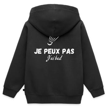 I can't I have bad - Kids Premium Organic Zip-up Hoodie - black - Back - AI Model Kid Male (0cm)