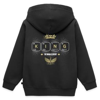 KING The Main Element with Crown and Sword - Kids Premium Organic Zip-up Hoodie - black - Back - AI Model Kid Male (0cm)