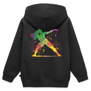 Shot Putter Colorsplash Shot Put - Kids Premium Organic Zip-up Hoodie - black - Back - AI Model Kid Male (0cm)