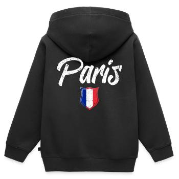 PARIS - Sweat Premium à capuche zippé enfant bio - noir - Dos - AI Model Kid Male (0cm)