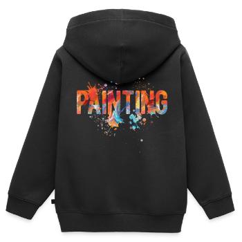 Maler Zeichner für Künstler - Kinder Premium Organic Zip Hoodie - Schwarz - Hinten - AI Model Kid Male (0cm)