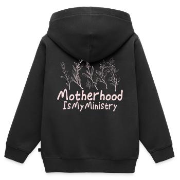 Mom Life Mama Mutterschaft Ist Mein Ministerium - Kinder Premium Organic Zip Hoodie - Schwarz - Hinten - AI Model Kid Male (0cm)