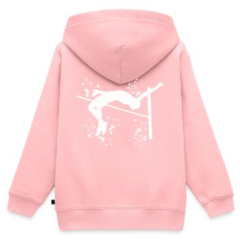 Hochspringer Wasserfarben Hochsprung - Kinder Premium Organic Zip Hoodie - Rosa - Hinten - AI Model Kid Female (0cm)