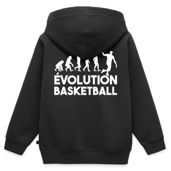 Die Entwicklung des Basketballs - Kinder Premium Organic Zip Hoodie - Schwarz - Hinten - AI Model Kid Male (0cm)