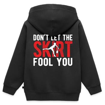 Tennisplatz Spruch Für Tennis - Kinder Premium Organic Zip Hoodie - Schwarz - Hinten - AI Model Kid Male (0cm)