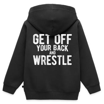 Grappling Martial Arts Wrestling - Kinder Premium Organic Zip Hoodie - Schwarz - Hinten - AI Model Kid Male (0cm)