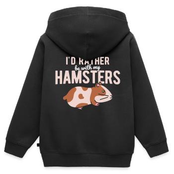 Nagetier Hamster - Kinder Premium Organic Zip Hoodie - Schwarz - Hinten - AI Model Kid Male (0cm)