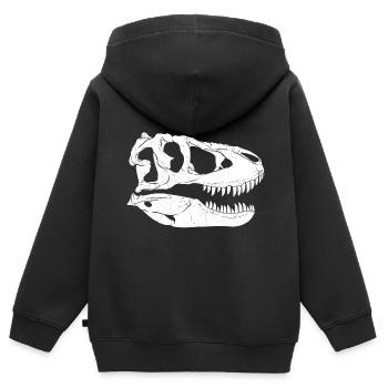Fossile de Tarbosaurus - Sweat Premium à capuche zippé enfant bio - noir - Dos - AI Model Kid Male (0cm)