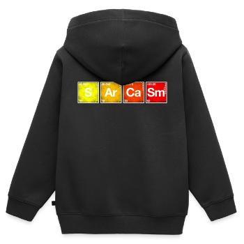 Sarkasmus Periodensystem der Elemente PSE Chemie - Kinder Premium Organic Zip Hoodie - Schwarz - Hinten - AI Model Kid Male (0cm)