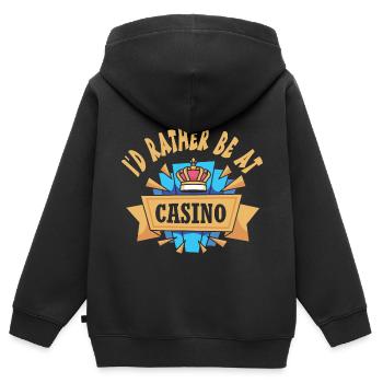 Casino - Kinder Premium Organic Zip Hoodie - Schwarz - Hinten - AI Model Kid Male (0cm)