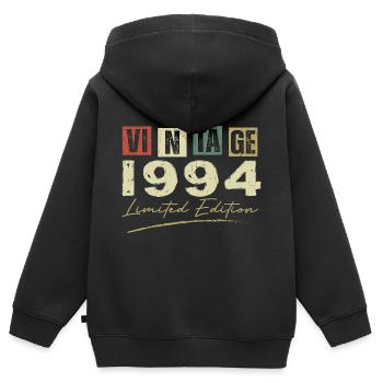 Jahrgang 1994 Original 1994 Jubiläumsgeschenk - Kinder Premium Organic Zip Hoodie - Schwarz - Hinten - AI Model Kid Male (0cm)