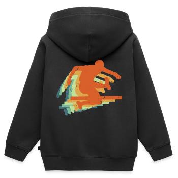 Retro Hurdling Sport, Hürden Track & Field Geschenk - Kinder Premium Organic Zip Hoodie - Schwarz - Hinten - AI Model Kid Male (0cm)
