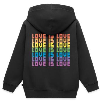 LGBTQ Love Is Love Gay Lesbian Pride Equality Gift - Kids Premium Organic Zip-up Hoodie - black - Back - AI Model Kid Male (0cm)