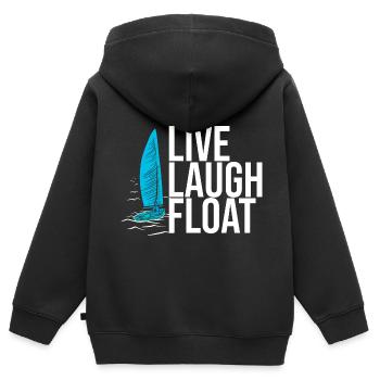 Segelboot Kapitän Spruch Zum Segeln - Kinder Premium Organic Zip Hoodie - Schwarz - Hinten - AI Model Kid Male (0cm)