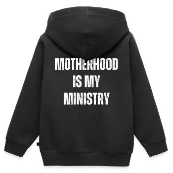 Mom Life Mama Mutterschaft Ist Mein Ministerium - Kinder Premium Organic Zip Hoodie - Schwarz - Hinten - AI Model Kid Male (0cm)