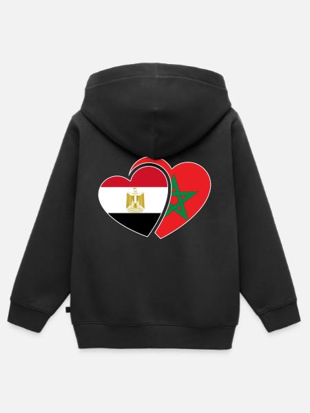 Marokko & Ägypten - Kinder Premium Organic Zip Hoodie - Schwarz