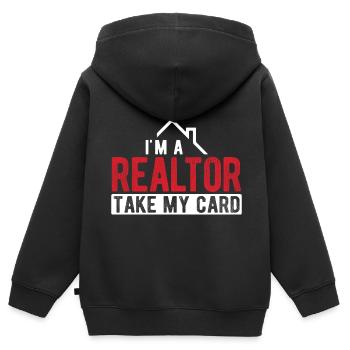 Immobilien-Händler Für Immobilien-Makler - Kinder Premium Organic Zip Hoodie - Schwarz - Hinten - AI Model Kid Male (0cm)