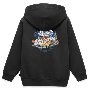 Megève Outdoor-Abenteuer - Kinder Premium Organic Zip Hoodie - Schwarz - Hinten - AI Model Kid Male (0cm)
