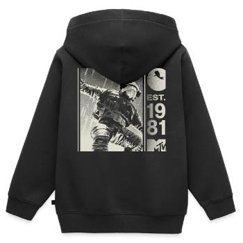 MTV Astronaut Est. 1981 Cooles Design - Kinder Premium Organic Zip Hoodie - Schwarz - Hinten - AI Model Kid Male (0cm)