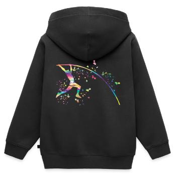 Saut à la perche Saut à la perche pour enfants - Sweat Premium à capuche zippé enfant bio - noir - Dos - AI Model Kid Male (0cm)