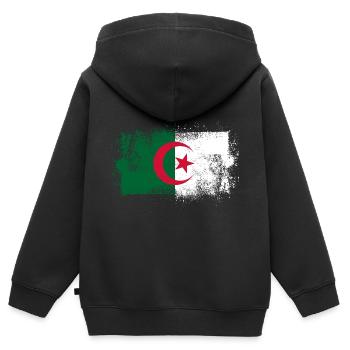 Algerien - Kinder Premium Organic Zip Hoodie - Schwarz - Hinten - AI Model Kid Male (0cm)