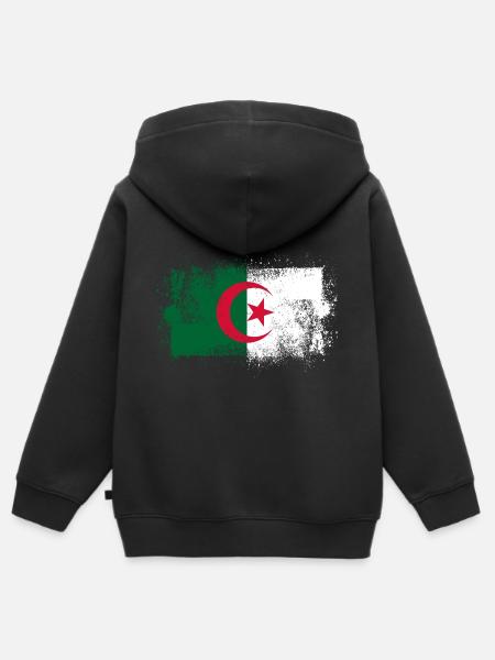 Algerien - Kinder Premium Organic Zip Hoodie - Schwarz