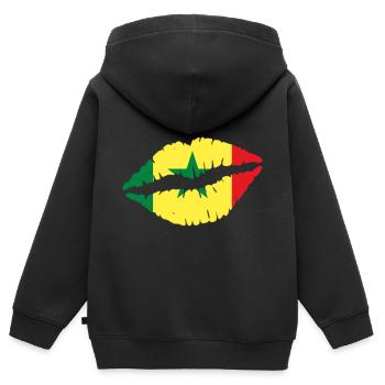 Sénégal - Sweat Premium à capuche zippé enfant bio - noir - Dos - AI Model Kid Male (0cm)